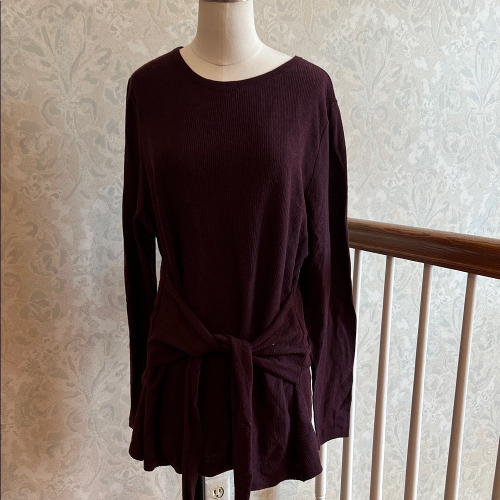 J. Jill/Pure Jill - Elegant Eggplant/black Long Sleeve Women's Tunic
